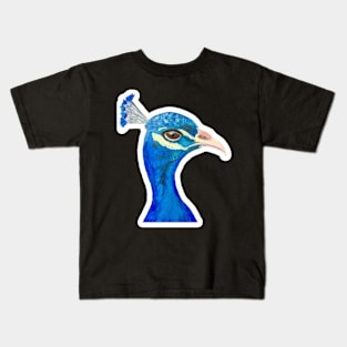 Acrylic painting Peacock sticker Kids T-Shirt